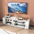 thumbnail image 2 of Costway 59" Wood TV Stand Console Storage Entertainment Media Center with Shelf White White, 2 of 10