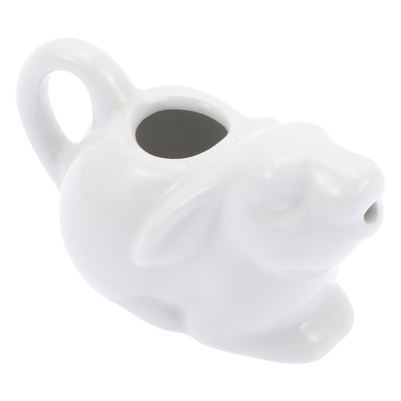 White Ceramic -Shaped Jug Creamer Pitcher with Handle for Coffee and Small Cream Serving