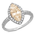 thumbnail image 7 of Halo Engagement Ring for Women - 2.38ct Natural Morganite in 14K White Gold Promise Ring, 7 of 7
