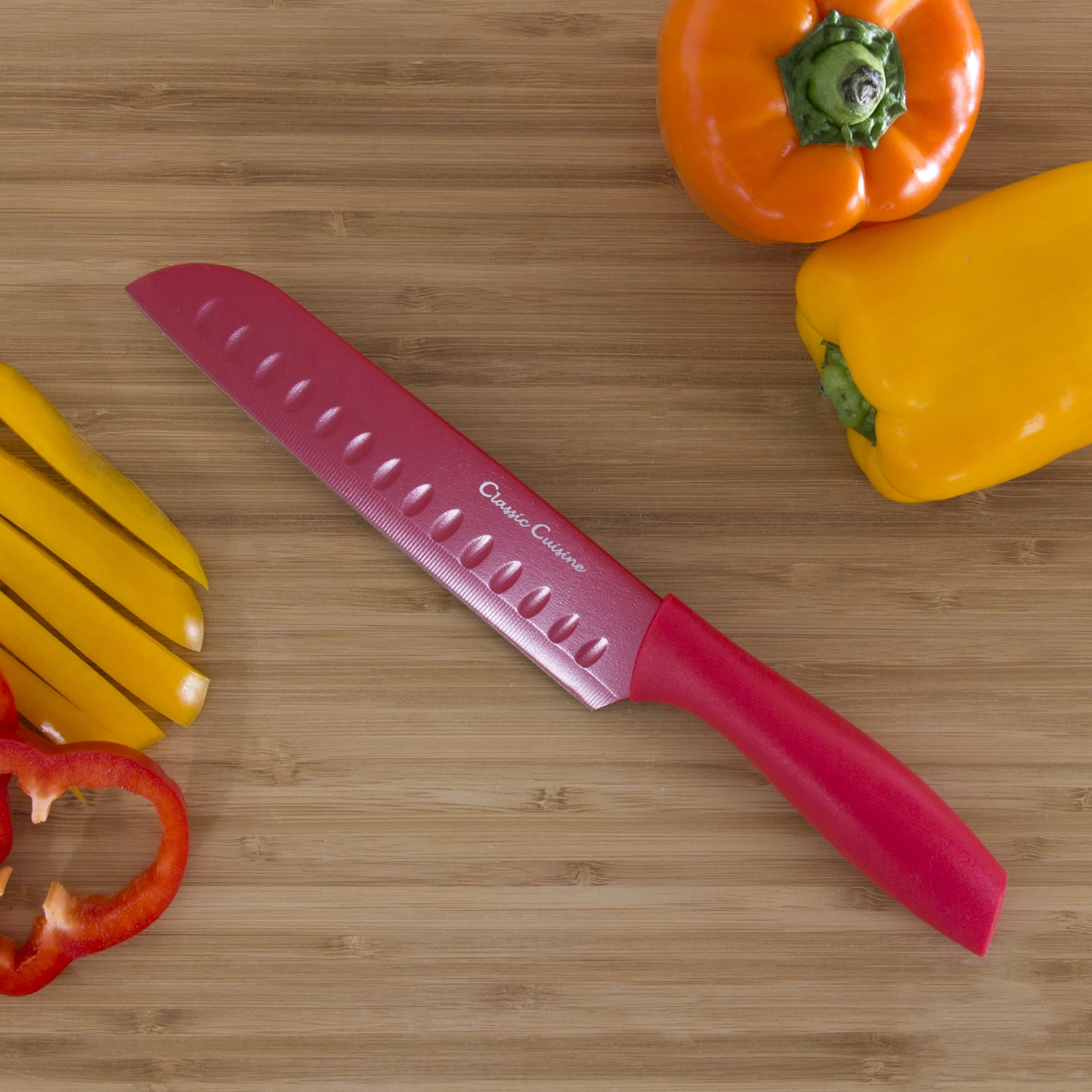 Classic Cuisine 14 Pc Colored Knife Set with Sheaths - Pro Grade