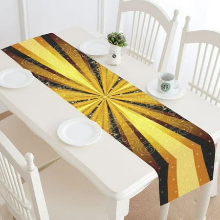 

MKHERT Mandala And Gold Rays Table Runner for Office Kitchen Dining Wedding Party Home Decor 14x72 inch