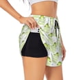 thumbnail image 2 of Bixox Women's Frogs and Dragonflies pattern 2 in 1 Running Shorts - Lightweight Athletic Workout Gym Yoga Shorts Liner with Pockets - Small, 2 of 7
