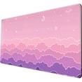 thumbnail image 5 of Kawaii Mouse Pad Desk Gaming Accessories Cute Clouds Xxl Mouse Pad Pink Anime Office Decor Desk Mousepad Large, 31.5x15.7in Extended Keyboard Mousepad For Desk Girl With Stitched Edges Non-Slip Rubber, 5 of 6