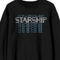 thumbnail image 2 of Starship Repeated Text Crew Neck Long Sleeve Black Adult Sweatshirt - Medium, 2 of 7