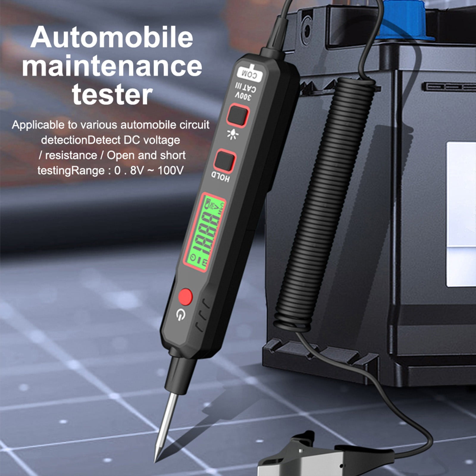 Fuhoghto 2-Pack Circuit Test Lights - 6-24V DC Auto Tester With Probe & Clamp