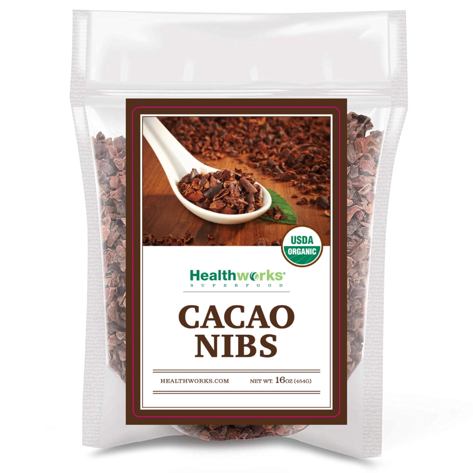 Healthworks Superfoods Cacao Nibs Organic - 16 oz / 1 lb - Criollo Bean - Raw Unsweetened Chocolate Substitute - Certified Organic - Keto, Vegan & Non-GMO - Antioxidant