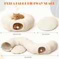 thumbnail image 3 of Cat Tunnel with Cat Bed 2 in 1 Collapsible Plush Play Tunnel for Cats Kittens Large Space Interactive Pet Hideaway with Removable Cushion, 3 of 7