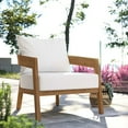 thumbnail image 3 of Modway Brisbane Teak Wood Outdoor Patio Armchair, White, 3 of 8