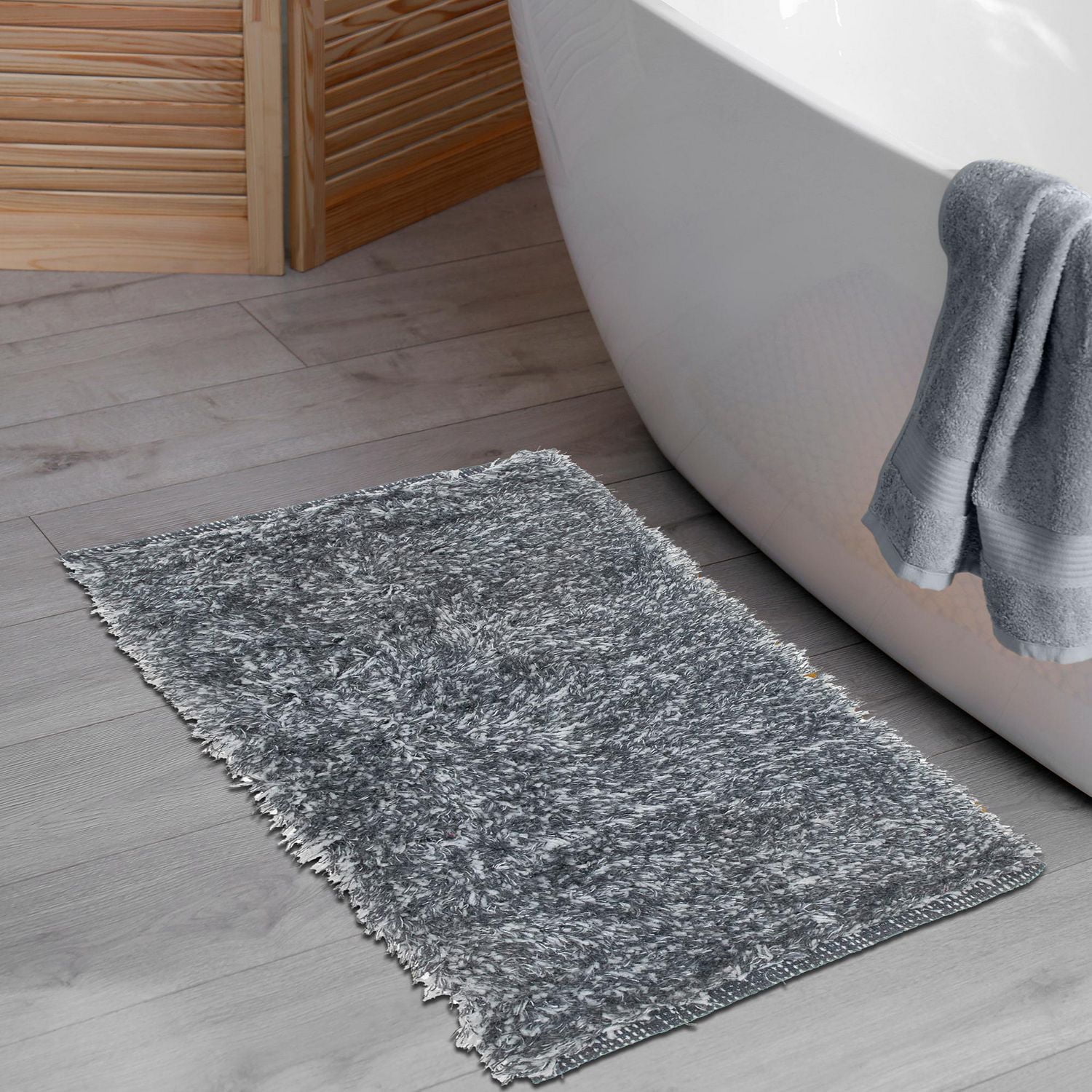 Cotton Loom Bath Mat Gray 20X32