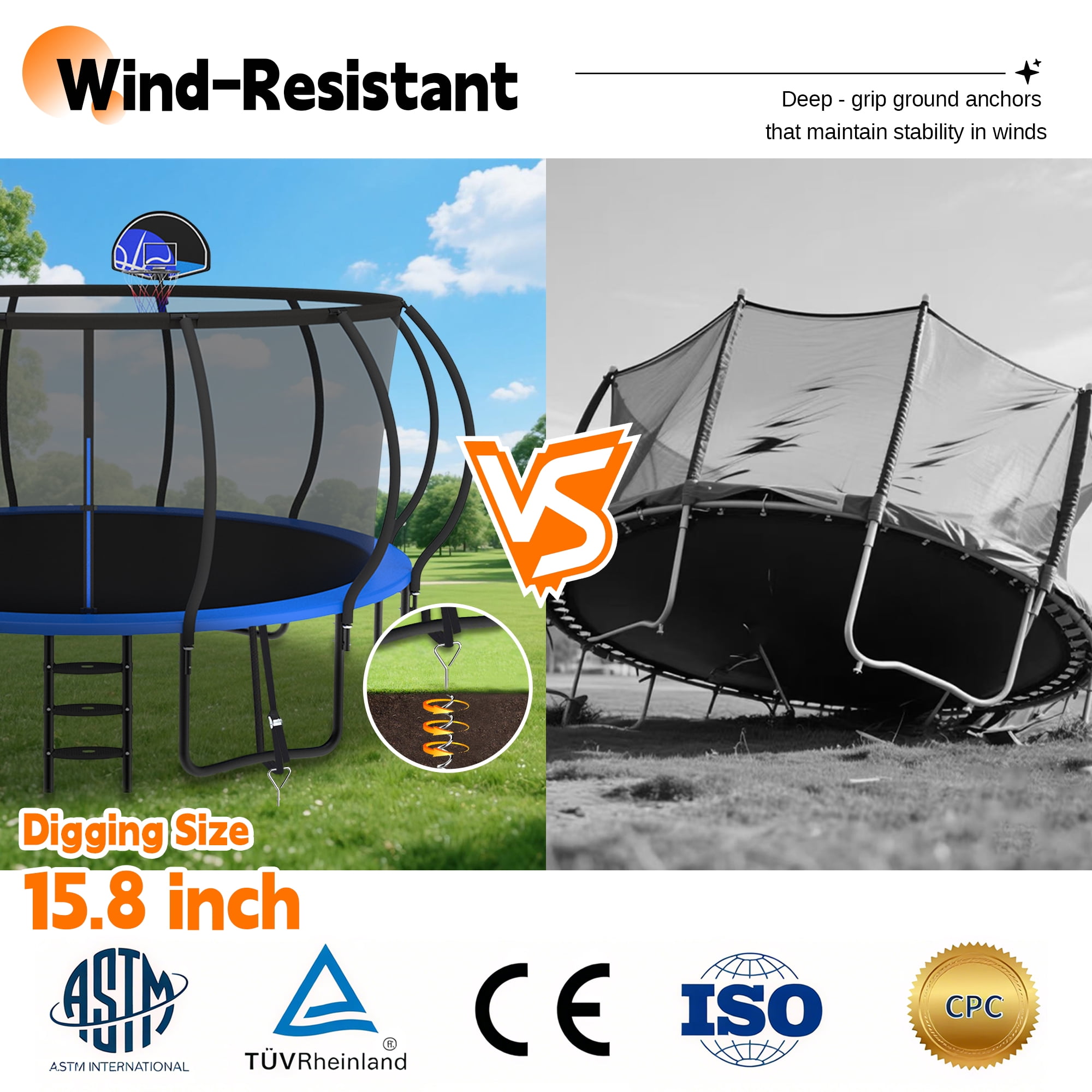 DeepRoar 2026 Upgraded 10FT Trampoline for Kids, Heavy Duty 1000LBS Outdoor Trampoline Set with Enclosure, Basketball Hoop, Light and Sprinkler, Recreational Trampolings for Backyard