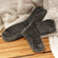 thumbnail image 2 of BambooMN Men's Featherlight Fuzzy Socks - Plush Soft Warm Comfy - Dark Grey - 4 Pairs, 2 of 5