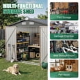 thumbnail image 4 of Clouddwell 8x6 ft. Outdoor Storage Shed with Base, Brown Metal Garden Shed with Double Lockable Doors for Backyard, Patio, 4 of 8