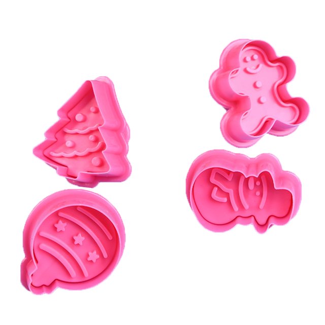 Yuarrent 4 unids/set molde de pastel portátil reutilizable lavable reemplazo Navidad temática hornear galleta molde herramientas Accesorios Herramientas y accesorios para hornear