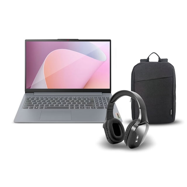 Combo Laptop Lenovo Ideapad Slim 3 15IAN8 Intel CI3-N305 8GB 256GB SSD FHD W11H + Audifonos Bluetooth y Mochila
