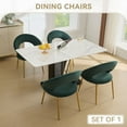 thumbnail image 6 of S-HOME Velvet Fabric Dining Chair With Curved Backrest And Golden Metal Legs For Kitchen Or Dining Room, 6 of 9