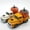 2PCS, variant on Halloween Truck Decorations, Vintage Farmhouse Metal Truck with Pumpkin Decor, Autumn Harvest Tiered Tray Mantel Decor for Thanksgiving Halloween & Holiday Gift - Beige