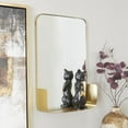 thumbnail image 2 of CosmoLiving by Cosmopolitan 16" x 22" Gold Small Curved Rectangular 1 Shelf Wall Mirror, 2 of 12