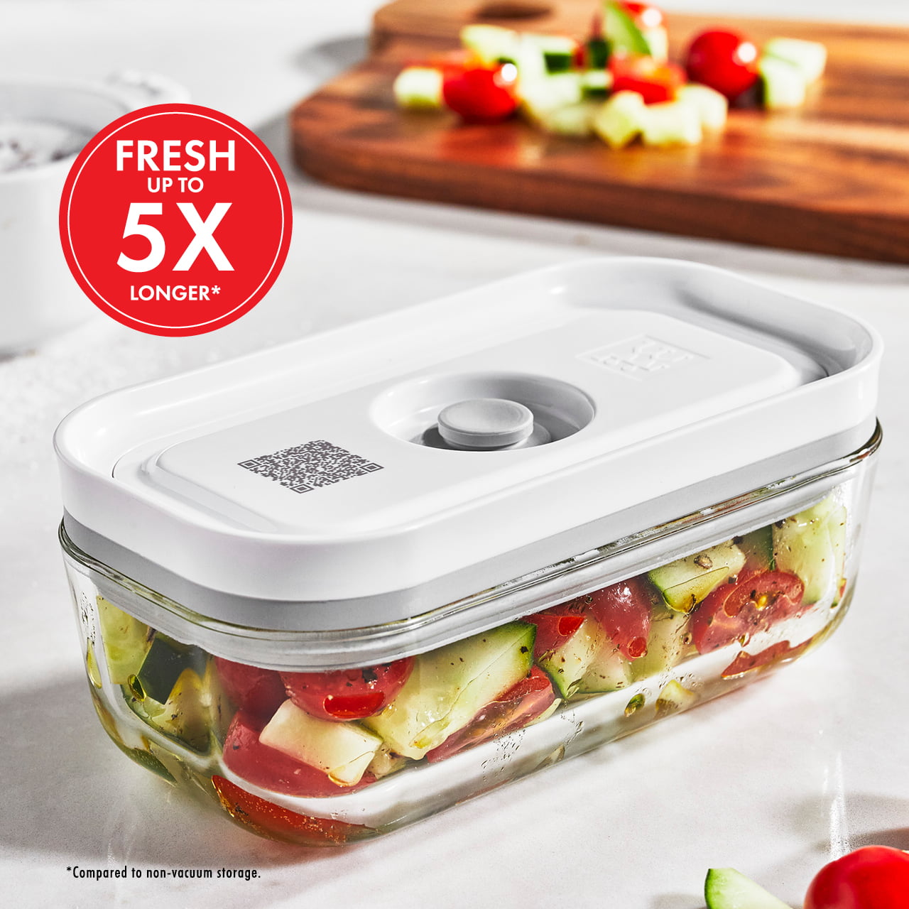Food Kitchen Storage Box Tupperware Sera Series Vegetable Fruit Storage  Container 800ml, Sealed Vacuum Cover Cans