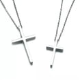 thumbnail image 4 of Simple Silver Cross Pendant Stainless Steel Men Women's Couple Necklaces Jewelry, 4 of 5