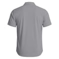 thumbnail image 3 of OIOLOYJM Men's Regular Fit Dress Shirts Stretch Wrinkle-Free Short Sleeve Casual Button Down Shirts Summer Beach Vacation Lightweight Blouses with Pocket Light Gray L, 3 of 3