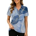 thumbnail image 2 of BXJX Womens Cotton Polo Shirts, Stretchable V Neck Collared Short Sleeve Golf Tops Multicolor Size S-2XL, 2 of 7