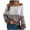 Coffee, variant on SHTXOZHI Womens Fall Off The Shoulder Sweaters Long Sleeve Color Block Knit Winter Pullover Tops