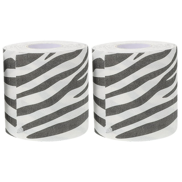 GOOHOCHY Papel higiénico con estampado de cebra, 2 unidades, único y divertido, con diseño de animal para el baño.