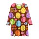 thumbnail image 3 of Vestido de manga larga con cuello redondo para niñas, vestido elástico de manga larga, corte A, estilo patinador con volantes, vestido de recital escolar, vestido de manga larga con cuello redondo par, 3 of 6