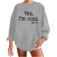 thumbnail image 1 of Moda mujer suelta cuello redondo casual manga larga impresa señoras sudadera tops Pompotops gfhjh18379, 1 of 6