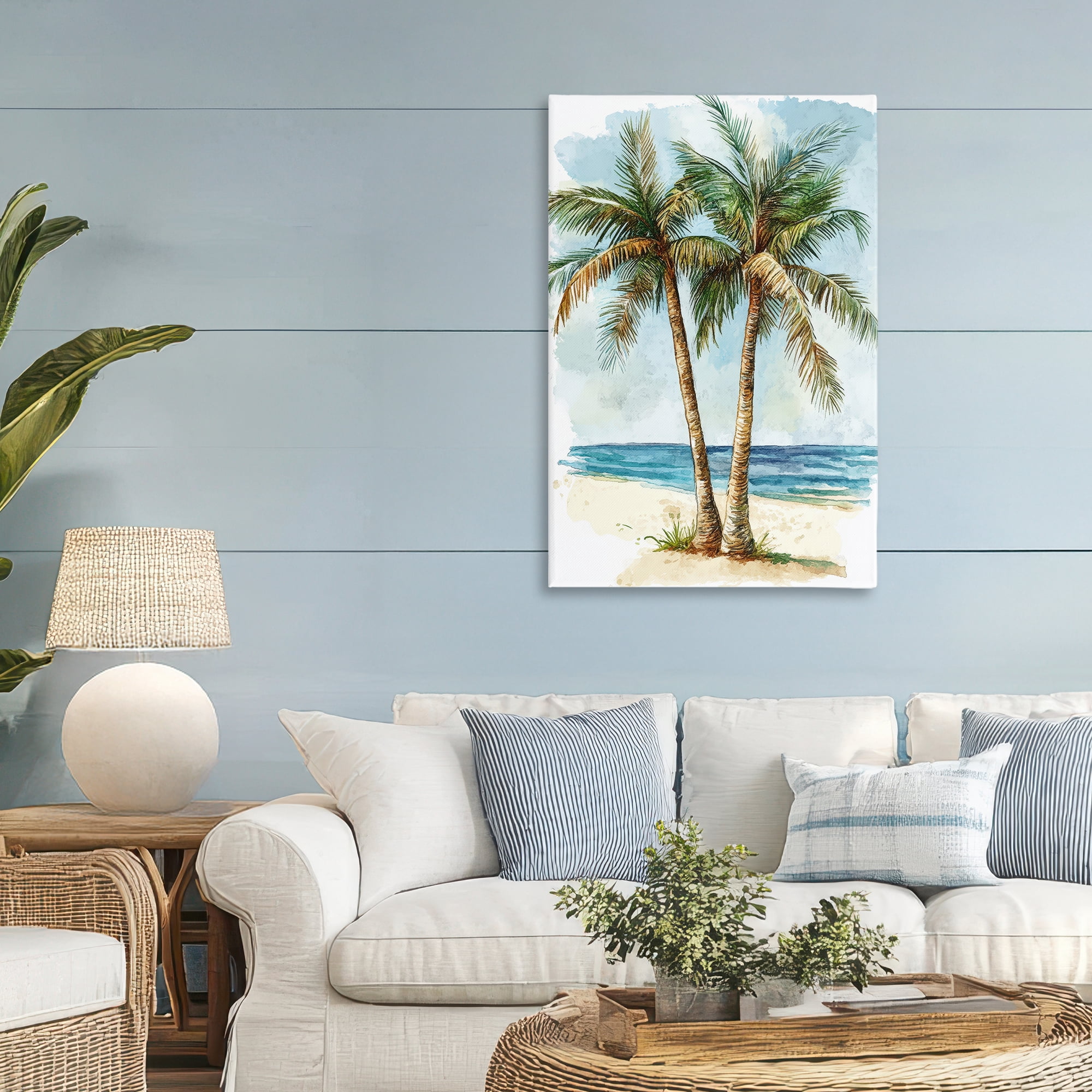 Stupell Industries Illustrated Palm Tree Duo Canvas Wall Art, design by Petal Prints Design