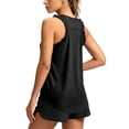 thumbnail image 5 of Summer Ruffle Racerback Tank Tops Sleeveless Workout Top for Women Athletic Shirts Casual Loose Crewneck Running Tee （Black,3XL）, 5 of 8