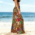 thumbnail image 7 of Ounisa Boho Floral Wide Leg Pants for Women Chiffon Casual Loose Pants Summer Beach Flowers Print Flowy Rashguard Long Pants, 7 of 7