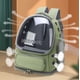 thumbnail image 4 of Mochila expandible para gatos y perros pequeños, plegable, con correa de seguridad interior y dos tapetes, color verde, 4 of 5
