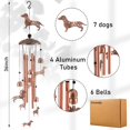 thumbnail image 2 of Campanilla de viento Briwooody Dachshund de metal para decoración exterior de 92 cm, 2 of 6
