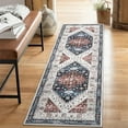 thumbnail image 2 of Hasoo Runner Rug 2' x 6' Vintage Washable Rug Oriental Floral Hallway Runners for Bedside, Blue, 2 of 6