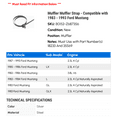 thumbnail image 2 of Muffler Muffler Strap - Compatible with 1983 - 1993 Ford Mustang 1984 1985 1986 1987 1988 1989 1990 1991 1992, 2 of 2