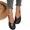 Black, variant on Fnooota Womens Slip On Flats, PU Non-slip Party Square Toe Soft Sole Dress Shoes White Size 9.5