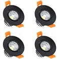 thumbnail image 1 of GFDYREE Lot de 4 5W 3 Pouces LED Downlight COB Kit de Rénovation Directionnelle Plafond Encastré Peut Garniture d'Éclairage 350LM Équivalent Ampoules Halogènes 35Watt (Noir, Blanc Froid-6000k), 1 of 6