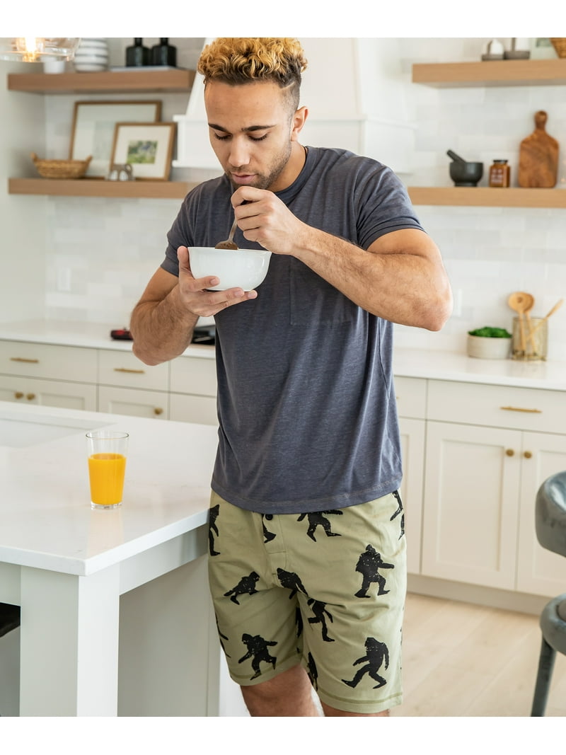 Lazy One Men's Pajama Shorts Cotton Lounge Wear Bigfoot Mythical