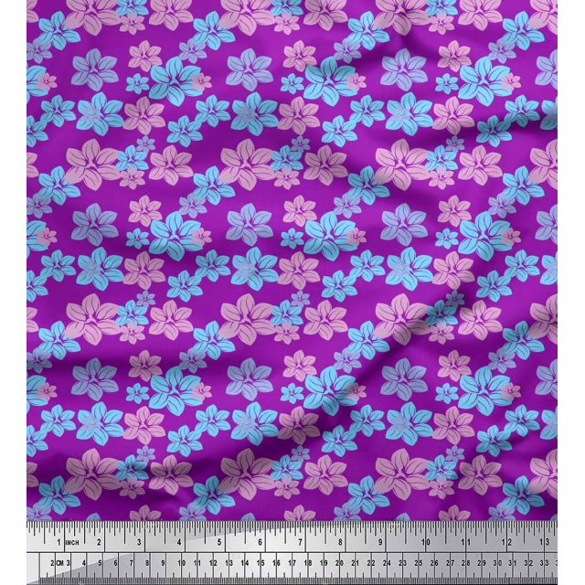 Soimoi Moss Georgette Tissu Artistique Imprimé Floral 1 Yard 42 Pouces de Large