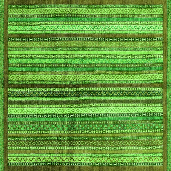 Ahgly Company Indoor Square Abstract Green Modern Area Rugs, 5' Square