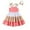 Red, variant on Toddler Girls Tiered Dress with Bow Straps & Matching Headband 4th of July Patriotic Outfit,2-3 Years