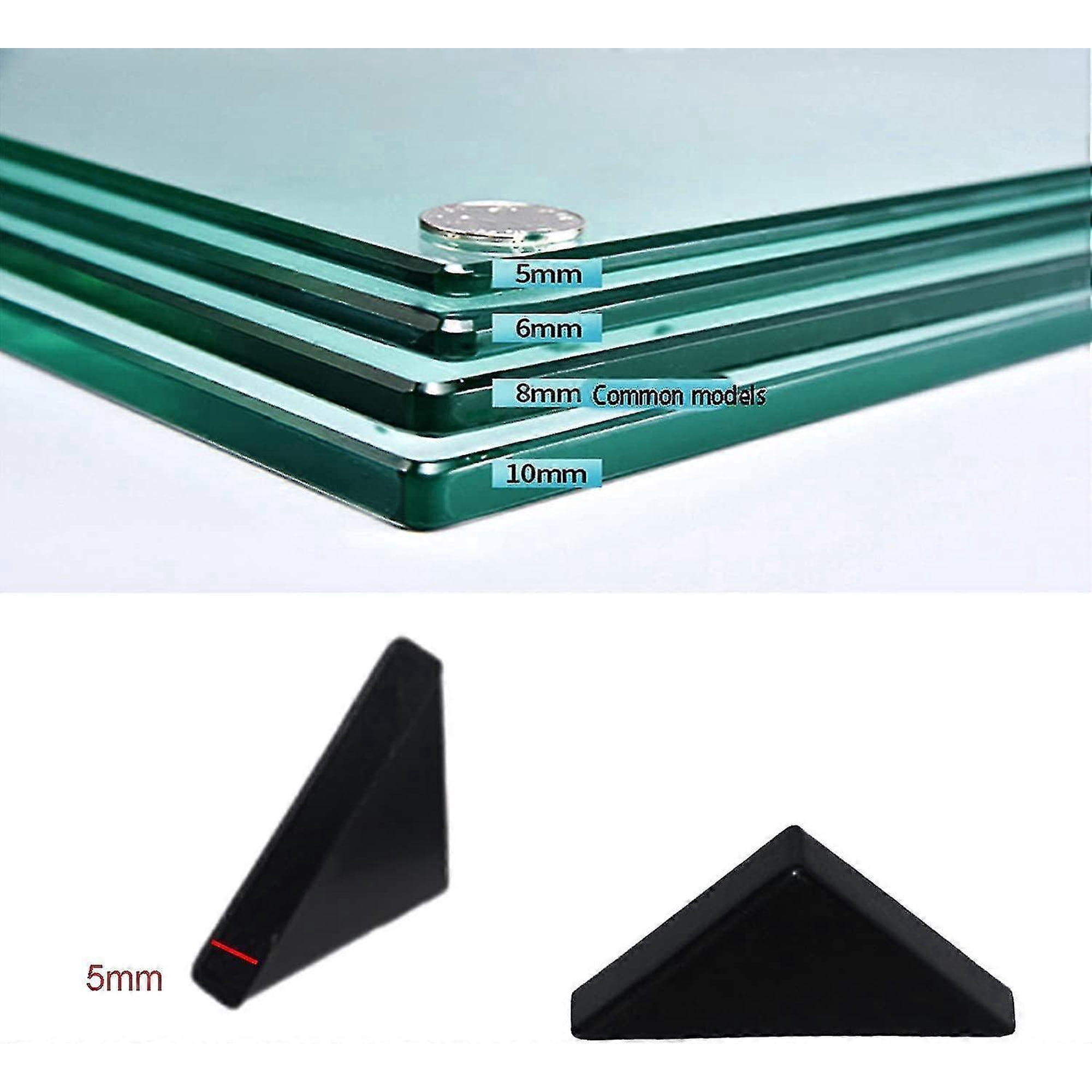 5mm Glass and Mirror Safety Edge & Corner Guards Cushion Product to Angles Plastics Corner Protectors (200pcs, Black)