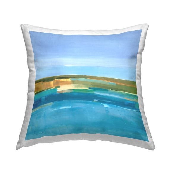 Stupell Industries Abstract Blue Landscape Square Decorative Printed Throw Pillow, 18 x 18