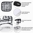 thumbnail image 3 of Buffalo Plaid Kitchen Towels Oven Mitts and Pot Holder Set - 5-Piece Black and White Kitchen Towels Set with Strong Water Absorption - Convenient Hook and Half Piping Tidy -, 3 of 7