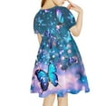 thumbnail image 3 of Yuyamidu Bling Butterfly Dress Up Clothes for Little Girls 5T-6T Blue Kids A-Line Dresses Fashion Summer Spring Short Sleeve Sundress Comfortable Party Going Out School Midi Dress, 3 of 6