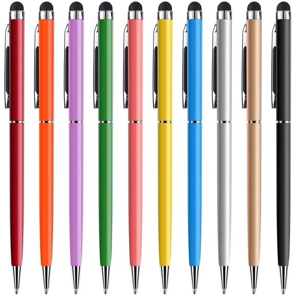 Vruelia Stylus Pens for Touch Screens - Universal Stylus Ballpoint Pen for Tablet Laptops Kindle Samsung Galaxy All Capacitive Touch Screens Blue 10 Pack