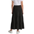 thumbnail image 5 of WQNVRNR Girls Tiered Hem Skirts- Elastic Waist A-Line Casual High Waist Flowy Skirts Black Size 6, 5 of 7