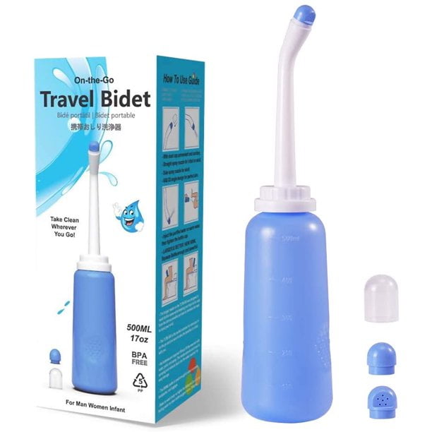 Portable Travel Bidet Peri Bottle with Travel Bag Handheld Sprayer Shatafa 500ml 