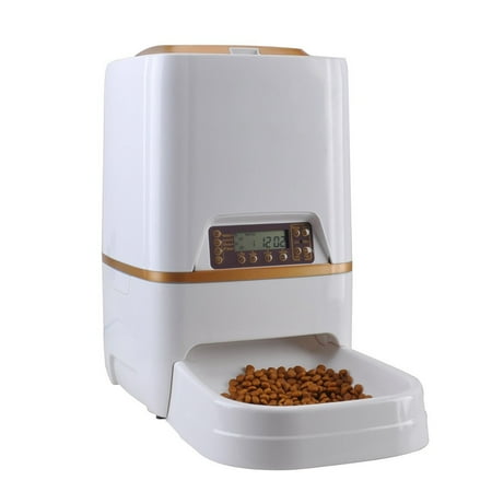 Cat Food Dispenser Timer WESTLINK 6L Automatic Pet Feeder Food Dispenser for Cat Dog with Voice Recorder and Timer Programmable ()